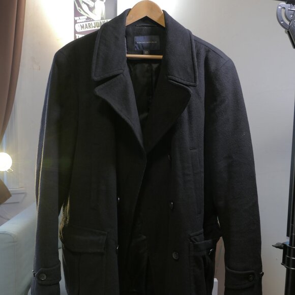 Banana Republic Dark Navy Wool-Blend Coat - Large - Picture 2 of 9